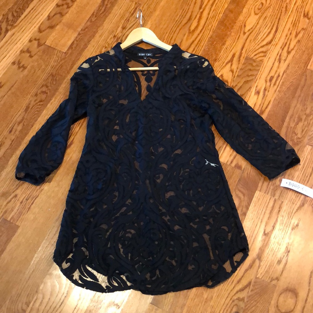 NWT~ BOHO CHIC black sexy top.